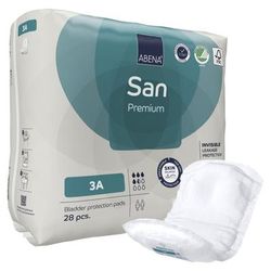 Abena San Premium Bladder Control Pad 4.3 X 12.9 Inch Moderate Absorbency Fluff / Polymer Core Size 3A (1218215_PK)