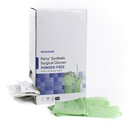 McKesson Perry Performance Plus Surgical Glove Size 7 Sterile Polyisoprene Standard Cuff Length Smooth Green Chemo Tested (1044722_BX)