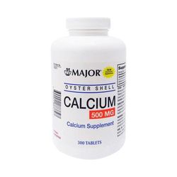 Major Oyster Shell Joint Health Supplement Oyster Shell Calcium 500 mg Strength Tablet 300 per Bottle (647519_BT)