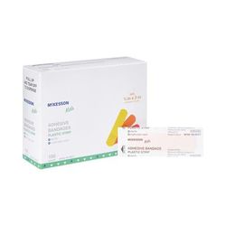 McKesson Kids Adhesive Strip 3/4 X 3 Inch Plastic Rectangle Neon Sterile (1055592_BX)