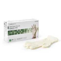 McKesson Confiderm Exam Glove Medium NonSterile Latex Standard Cuff Length Textured Fingertips Ivory Not Rated (921593_CS)