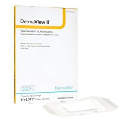 DermaView II Transparent Film Dressing 6-1/2 X 8-3/8 Inch Frame Style Delivery Rectangle Sterile (727083_BX)