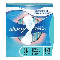 Always Infinity FlexFoam Extra Heavy Flow Feminine Pad WIth Wings Heavy Absorbency (1231749_BX)