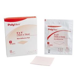 PolyMem Foam Dressing 5 X 5 Inch Without Border Film Backing Nonadhesive Square Sterile (258751_CS)