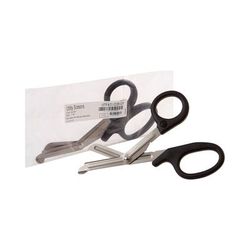 McKesson Utility Scissors 7-1/4 Inch Length Office Grade Stainless Steel / Plastic NonSterile Finger Ring Handle Angled Blunt Tip / Blunt Tip (472589_