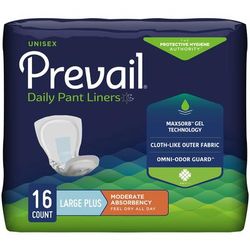 Prevail Daily Pant Liners Incontinence Liner 28 Inch Length Moderate Absorbency Polymer Core Large Plus (747198_CS)