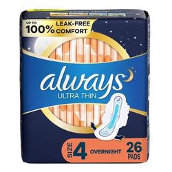 Always Ultra Thin Feminine Pad Overnight / With Wings Heavy Absorbency (1232985_CS)