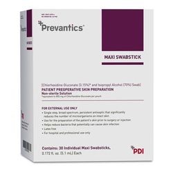 Prevantics Maxi Impregnated Swabstick 3.15% / 70% Strength CHG (Chlorhexidine Gluconate) / Isopropyl Alcohol Individual Packet NonSterile (545438_CS)