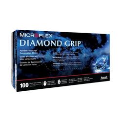 Diamond Grip Exam Glove Small NonSterile Latex Standard Cuff Length Textured Fingertips White Not Rated (307873_BX)