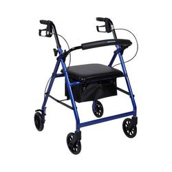McKesson 4 Wheel Rollator Blue Adjustable Height / Folding Aluminum Frame (1065264_EA)
