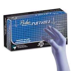 Pulse Nitrile Exam Glove Large NonSterile Nitrile Standard Cuff Length Textured Fingertips Aqua Blue Chemo Tested / Fentanyl Tested (764271_BX)