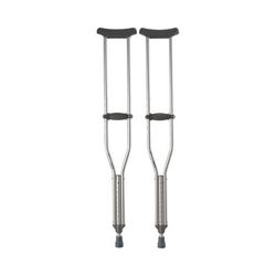 McKesson Underarm Crutches Adult 5 Foot 2 Inch to 5 Foot 10 Inch User Height Aluminum Frame 350 lbs. Weight Capacity (1065230_PR)