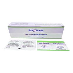 Safe N Simple No-Sting Skin Barrier Wipe 60% / 20% Strength Purified Water / Polyvinylpyrrolidone / Glycerin / Propylene Glycol Individual Packet Ster