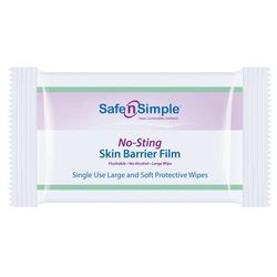 Safe N Simple No-Sting Skin Barrier Wipe 60% / 20% Strength Purified Water / Polyvinylpyrrolidone / Glycerin / Propylene Glycol Individual Packet Larg