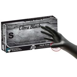 NitriDerm Ultra Black Exam Glove Small NonSterile Nitrile Standard Cuff Length Textured Fingertips Black Chemo Tested / Fentanyl Tested (882699_BX)