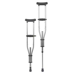 McKesson Underarm Crutches Youth / Adult / Tall Adult 4 Foot 6 Inch to 6 Foot 6 Inch User Height Aluminum Frame 300 lbs. Weight Capacity (1095263_CS)