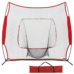 Baseball Softball Practice Net With Bow Frame & Carry Bag, Hitting & Pitching Trainer Baseball Softball Practice Net With Bow Frame & Carry Bag, Hitting & Pitching Trainer