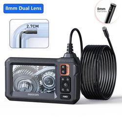 Dual & Single Lens Endoscope Camera, 1080P HD, 4.3" IPS Screen, IP67 Waterproof Borescope For Car & Pipe Inspection dual Lens 5m