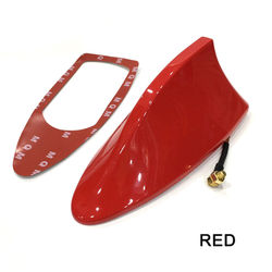 Universal Car Antenna Replacement Durable Shark Fin Roof Antenna For Enhanced Radio Reception red