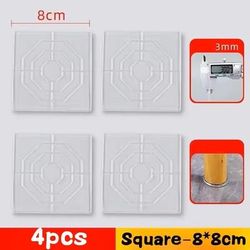 Anti Slip Silicone Furniture Pads Transparent Vibration Dampening Feet For Beds, Tables & Appliances square 8x8cm