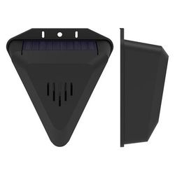 Solar Alarm Lamp Siren, Wireless Motion Sensor Outdoor Waterproof 129dB Alarm Light, Drive Away Wolf & Wild Boar black