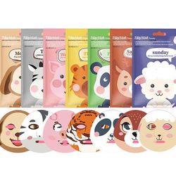 Cute Cartoon Facial Mask, Moisturizing Hydrating Mask For Deep Moisturizing Tender Skin, Animal Mask Skin Care Gift 7pcs