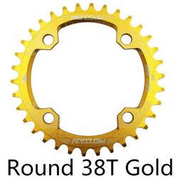 MTB Chainring, Round Narrow Wide Chainwheel, Single Crankset Plate For Mountain Bicycle Upgrade round 38t Gold
