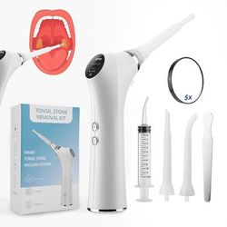 Electric Tonsil Stone Remover Kit, Tonsil Stone Removal Vacuum With LED Light, 3 Suction Modes & Irrigation Syringe Electric Tonsil Stone Remover Kit, Tonsil Stone Removal Vacuum With LED Light, 3 Suction Modes & Irrigation Syringe
