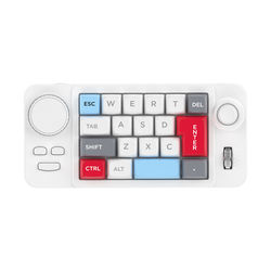 Programmable Wired Mechanical Keyboard With Volume Scroll Wheel, Game Joystick 19 Key Hot Swappable Keypad For Mac white