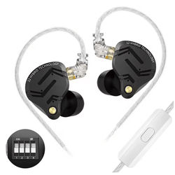 Lenovo KZ ZS12 Pro X Hybrid IEM Tunable 1DD 5BA Metal Earphones black Tuning Mic