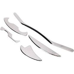 Professional Stainless Steel Gua Sha Tool For Deep Tissue Therapy And Myofascial Release 5pcs Set No Bag