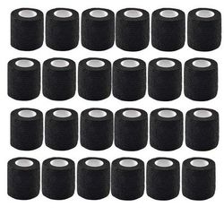 Wholesale Black Tape Tattoo Handle Bandage Anti Slip, Waterproof, Disposable Self Adhesive Elastic Bandage For Tattoo 24pcs
