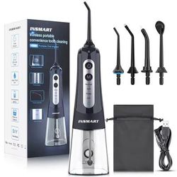 AquaPulse Cordless Water Flosser 300ML Portable Oral Irrigator With 4 Modes And USB Rechargeable Design black Grey