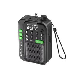 CompactTune 5W Portable FM Radio & Bluetooth Speaker Mini MP3 Player With TF Card Support black