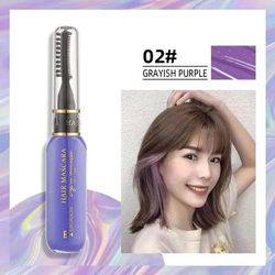 Disposable Hair Color Dye, Temporary Washable Hair Coloring Cream For DIY Hairstyles Dual Purpose grayish Purple