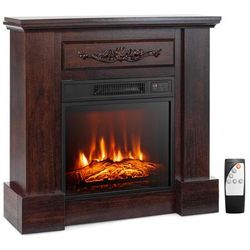 TV Stand Electric Fireplace Mantel With Remote Control, Freestanding Heater With Realistic 3D Flame, Dual Modes & Safe TV Stand Electric Fireplace Mantel With Remote Control, Freestanding Heater With Realistic 3D Flame, Dual Modes & Safe