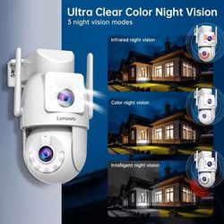 SecureView 4K Dual Lens PTZ WiFi Security Camera Smart Auto Tracking With 5GHz Connectivity eu Plug 6mp Add 64g