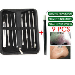 Blackhead Remover Kit, Stainless Steel Pimple Popper Tools, Comedone Extractor Set For Acne, Zit, Whitehead & Skin Care Blackhead Remover Kit, Stainless Steel Pimple Popper Tools, Comedone Extractor Set For Acne, Zit, Whitehead & Skin Care