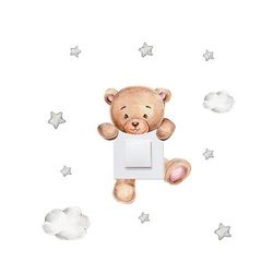 Cute Giraffe Bear Elephant Star Switch Sticker For Kid Baby Bedroom Decoration, Self Adhesive Wall Decals For Child Room pattern 2