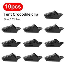 Heavy Duty Sturdy Tent Clips Anti Wind Tarpaulin Clips & Crocodile Clamp Hooks For Secure Outdoor Camping 10pcs