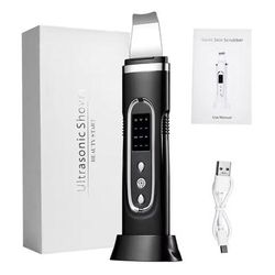 Ultrasonic Skin Scrubber Facial Cleansing Device b black With Box