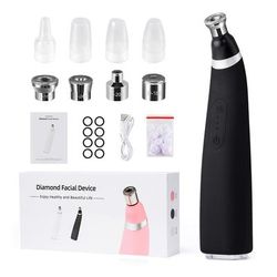 Portable Diamond Peeling Machine, Microdermabrasion Facial Cleaning Device & Vacuum Blackhead Remover black