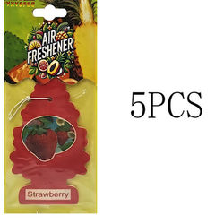 Natural Scented Car Air Freshener Hanging Perfume Fragrance Christmas Tree For Auto Interior 5pcs strawberry