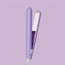 Quick Heating Mini Hair Straightener, Non Damaging Ceramic Plate Bangs Clip For Curling & Multi Color Styling purple