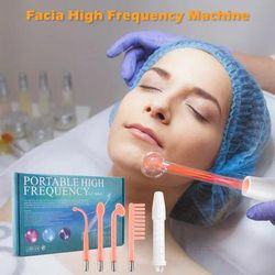 4 in 1 Handheld Electric Face Skin Beauty Tool Portable High Frequency Facial Therapy Wand For Acne Treatment & Skin T us Plug