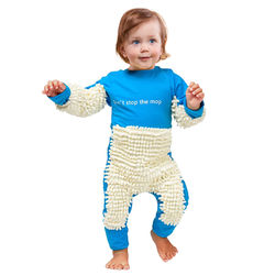 Adorably Funny Baby Mop Romper Fun & Functional | Perfect Baby Shower Gift Blue 12M