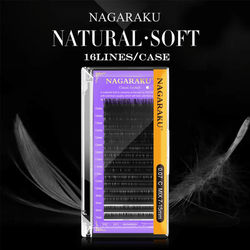 Nagaraku Classic Individual Eyelash Extensions Matte Black Soft And Natural 16 Rows dd 0.10mm 11mm