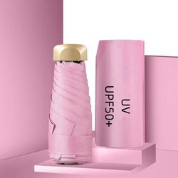 Mini Pocket Umbrella, Compact Folding UV Protection Parasol pink