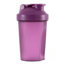 BPA Free Shaker Bottle With Stainless Steel Ball Leakproof Protein Shaker For Gym,Workout & Sports Mixes Powder Smoothly purple 400ml