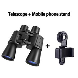 20x50 Military Binoculars For Hunting, High Magnification BAK4 Prism Long Range Telescope telescope + Mobile Phone Stand